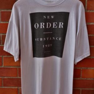 VINTAGE 1989 NEW ORDER SUBSTANCE FACTORY RECORDS T-SHIRT