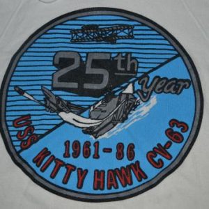 Vintage 1986 25th Year USS KITTY HAWK CV-63 Hoodie shirt