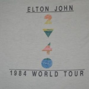 Vintage 1984 ELTON JOHN Too Low For Zero World Tour T-shirt