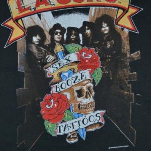 Vintage 1989 LA GUNS Cocked And Loaded Tour Concert T-shirt