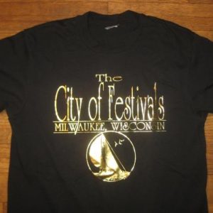 Vintage 1980's shiny metallic Milwaukee t-shirt