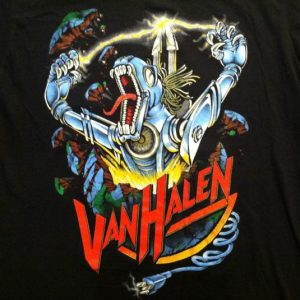 Vintage 1980's Van Halen Kicks Ass robot dinosaur t-shirt