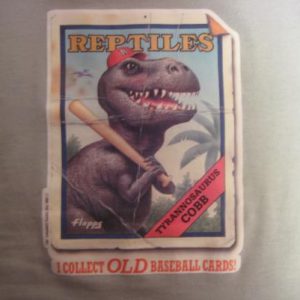 Vintage 1980's dinosaur baseball card t-shirt, small