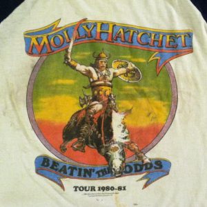 Vintage 1980-1981 Molly Hatchet rock concert tour t-shirt