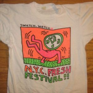 Vintage 1984 Keith Haring hip hop Run DMC Fat Boys t-shirt