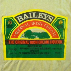 Vintage 1980's Baileys Irish cream liqueur t-shirt