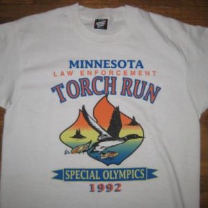 Vintage 1992 Special Olympics torch run t-shirt, large