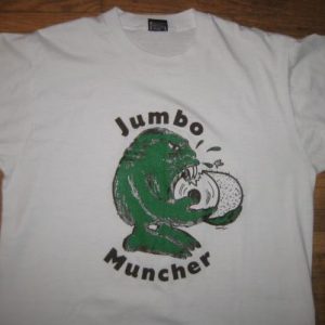 Vintage T-shirt monster eating a roll of toilet paper, L-XL