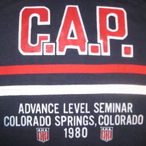 Vintage 1980 Colorado seminar t-shirt, Champion blue bar