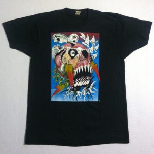 Vintage 1980's trippy LSD skull t-shirt