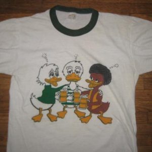 Vintage 1980's drunk Oregon Ducks ringer t-shirt soft & thin