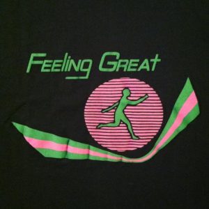 Vintage late 1980s "Feeling Great" puffy ink running t-shirt