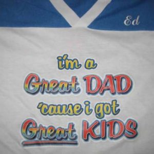 Vintage 1980's great dad, great kids iron-on t-shirt, S M