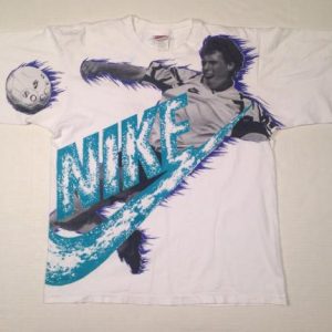 vintage 1990's Nike gray tag soccer football t-shirt