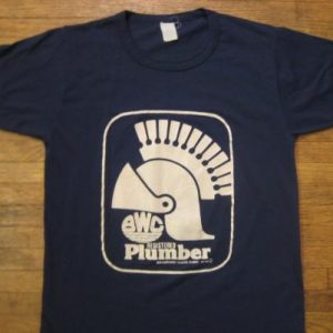 Vintage 1970's Plumber t-shirt, crazy soft and thin, M-L