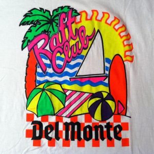 Vintage Late 1980's DayGlo tropical raft club t-shirt