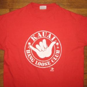 Vintage 1980's Hawaii hang loose club surfing t-shirt