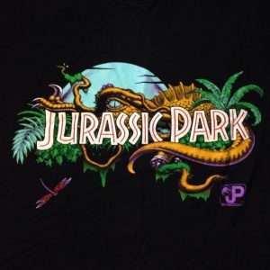 Vintage 1993 Jurassic Park sci-fi dinosaur movie t-shirt