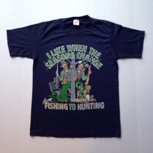 Vintage Funny 1980's hunting & fishing t-shirt