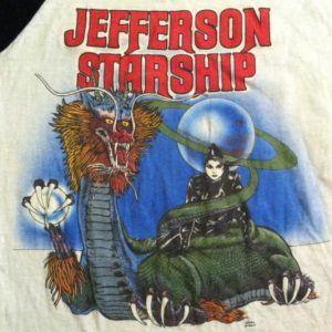 Vintage PAPER THIN 1982 Jefferson Starship raglan t-shirt