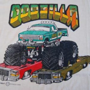 Vintage TShirt Super Rare Godzilla Monster Truck 80s Unworn