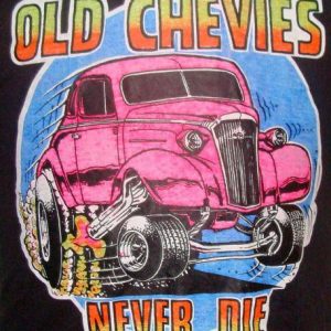 Vintage 73' Old Chevies never die iron t shirt L