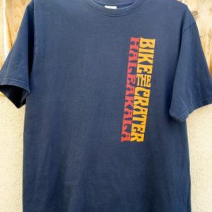 1980s Vintage T-Shirt Navy Blue Haleakala Bike the Crater