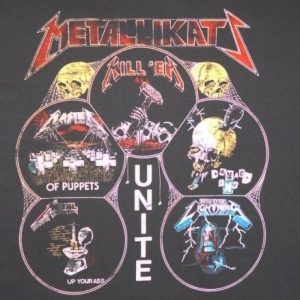 Metallica 1987 Metallikatz Unite Vintage T Shirt Garage Days