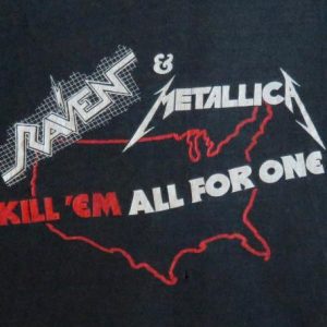 Raven & Metallica 1983 Black Tour Vintage T Shirt Dates