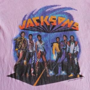 Jackson 5 1984 Vintage T Shirt Victory Concert Rare Pink