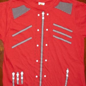 vintage michael jackson BEAT IT t-shirt leather jacket red