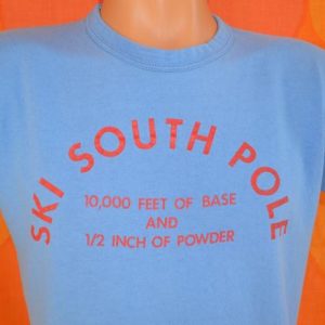 vintage 70s t-shirt SKI SOUTH POLE tourist souvenir funny