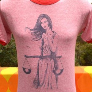 vintage LIBRA heathered red ringer 70s zodiac t-shirt