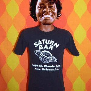 vintage SATURN BAR new orleans black t-shirt 80s planet beer