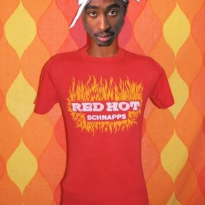 vintage RED HOT schnapps liquor party drink t-shirt