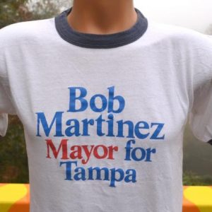 vintage BOB MARTINEZ mayor tampa florida 80s 70s ringer poli