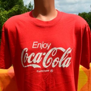 vintage enjoy COKE classic coca cola soda red t-shirt 80s