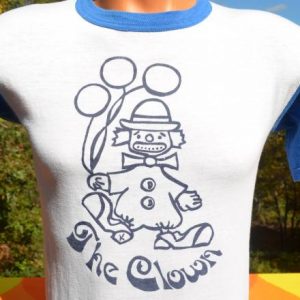 vintage 70s CLOWN floating restaurant ringer t-shirt lake