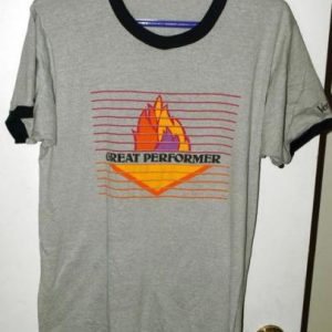 Vintage 80s Verbatim Media Great Performer Ringer T-shirt