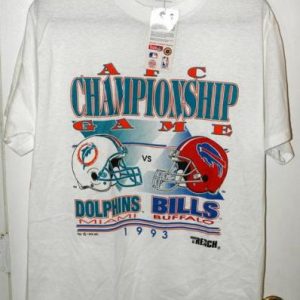 Vtg NWT Buffalo Bills Miami Dolphins AFC Champ Game T-shirt