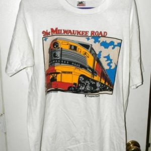 Vtg 90s Pride Of Milwaukee Olympian Hiawatha Train T-shirt