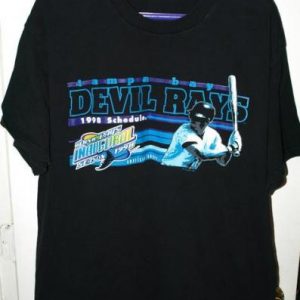 Vtg Tampa Bay Devil Rays Inaugural Season Schedule T-shirt