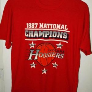 Vtg 80s Indiana Hoosiers Basketball National Champs T-shirt