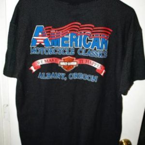 Vintage 90s Harley Davidson Albany Oregon Faux Mesh T-shirt