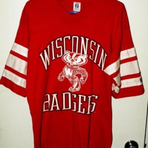 Vtg 80s/90s Logo 7 Univ Wisconsin Badgers Jersey Shirt