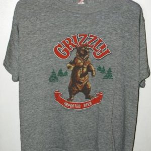 Vintage 80s Triblend Rayon Grizzly Beer T-shirt