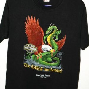 Vintage 80s Harley Davidson Eagle Has Landed T-shirt