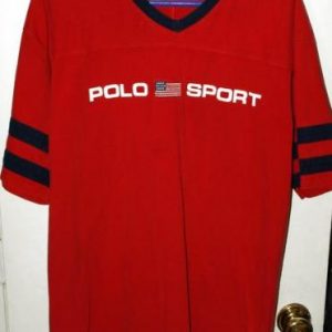 Vintage 90s Ralph Lauren Polo Sport V-Neck Jersey T-shirt