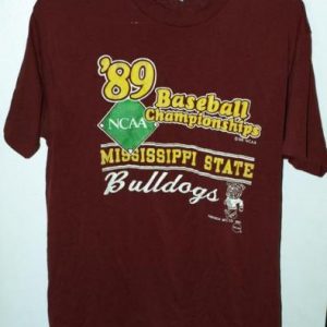 Vtg 80s Mississippi State Bulldogs College Baseball T-shirt