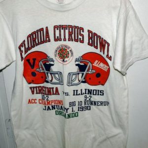 Vtg 1991 Champion Virginia vs Illinois Citrus Bowl T-shirt